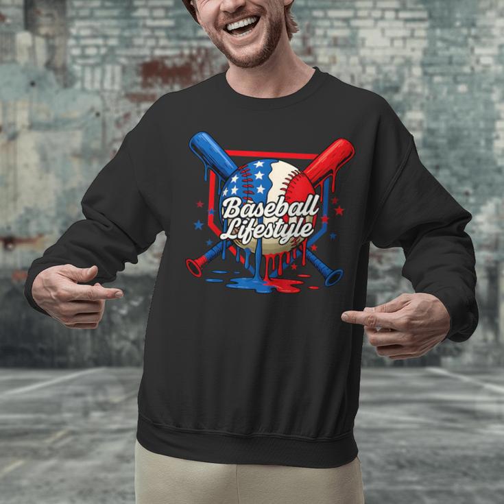 Baseball Life Style 101 Apparel Youth Drip Baseball Unisex Sweatshirt