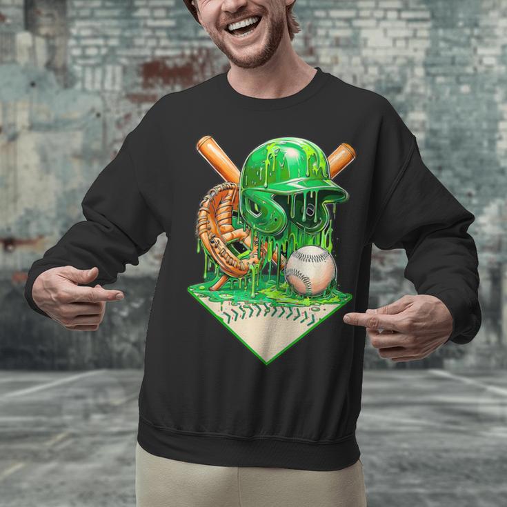 Baseball Life Style Ice Cream Drip Green Unisex Sweatshirt