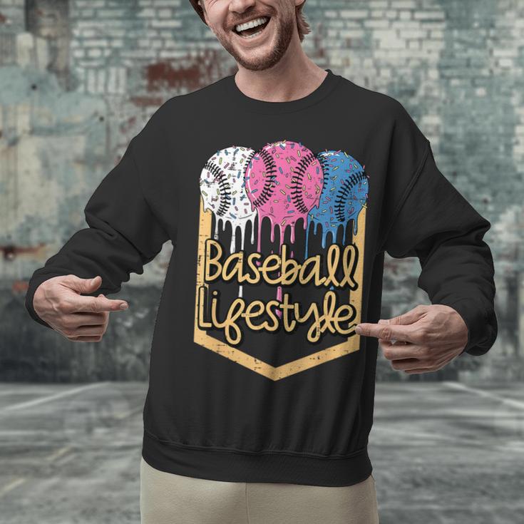 Baseball Lifestyle Ball Sprinkles Drip Boys Kids Men Teen Unisex Sweatshirt