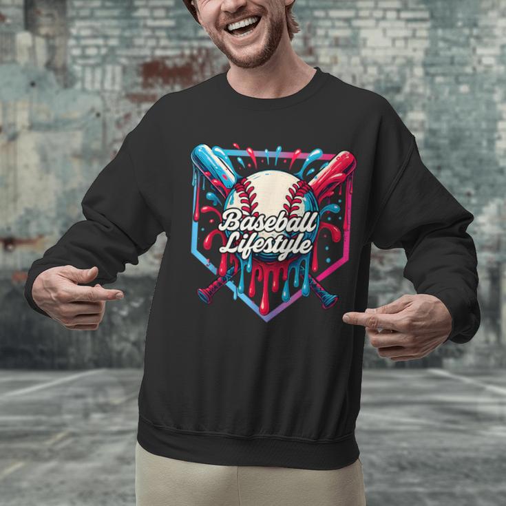 Baseball Lifestyle Shirt Youth Baseball Drip Icecream Boys Unisex Sweatshirt