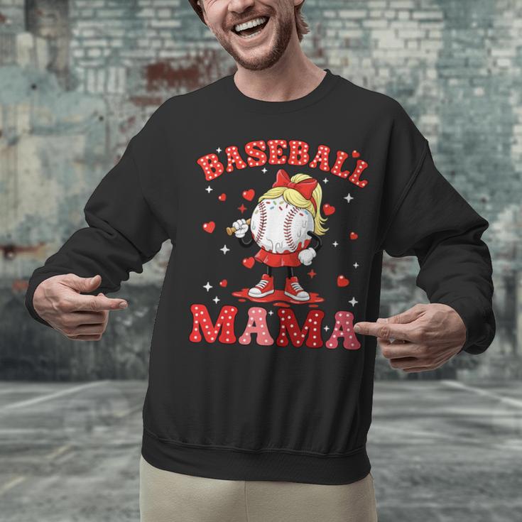 Baseball Mama Sports Mom Baseball Valentine Drip Girls Women Unisex Sweatshirt