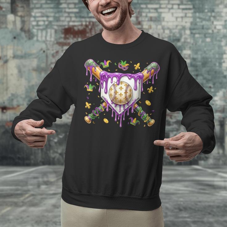 Baseball Mardi Gras Carnival Party Mask Ice Cream Drip Boys Unisex Sweatshirt Baseball Mardi Gras Carnival Party Mask Ice Cream Drip Boys Unisex Sweatshirt