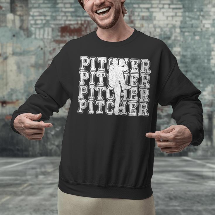 Baseball Pitcher Player Team Sport Lover Family Friends Fans Unisex Sweatshirt