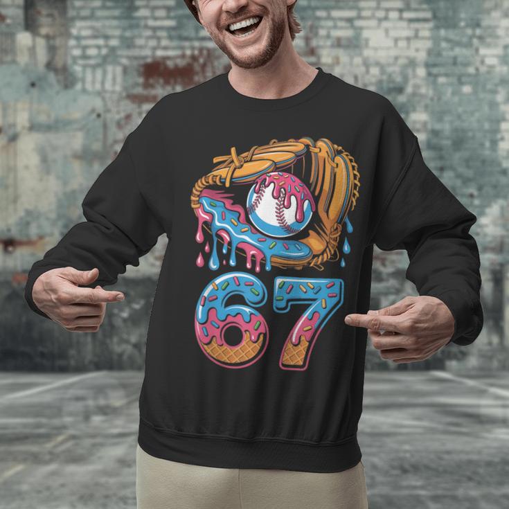 Baseball Player 67 Number 67th Sports Ice Cream Drip Unisex Sweatshirt