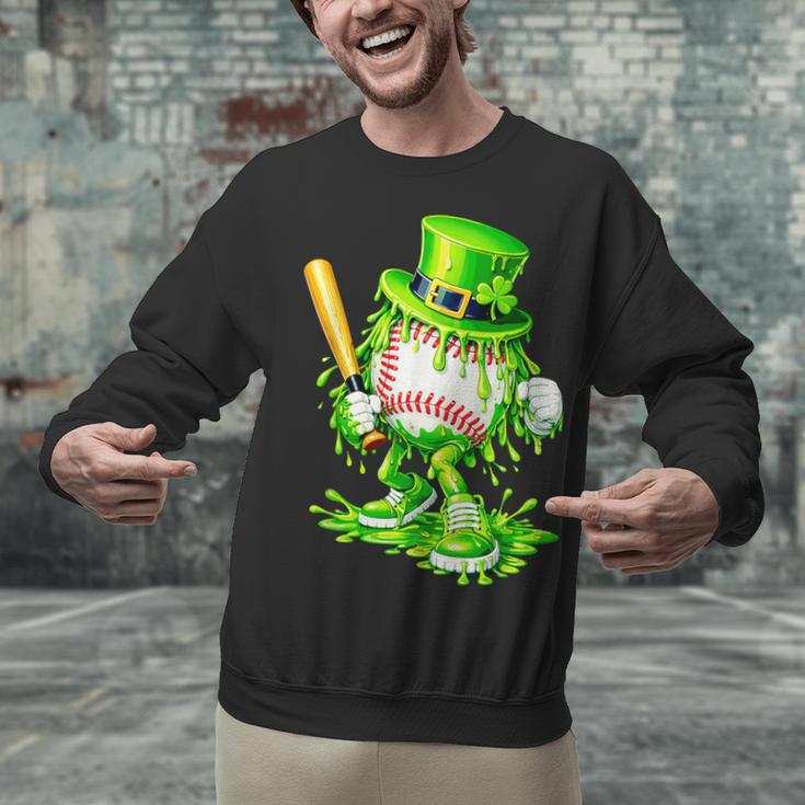 Baseball Player Ice Cream Drip Shamrocks St Patrick's Day Unisex Sweatshirt Baseball Player Ice Cream Drip Shamrocks St Patrick's Day Unisex Sweatshirt