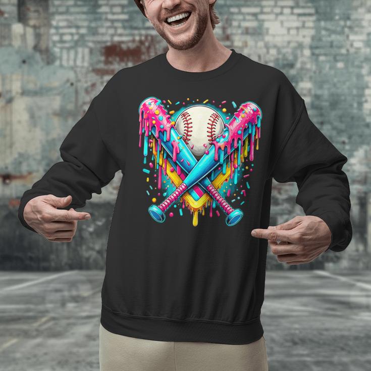 Baseball Player Ice Cream Drip Unisex Sweatshirt Baseball Player Ice Cream Drip Unisex Sweatshirt