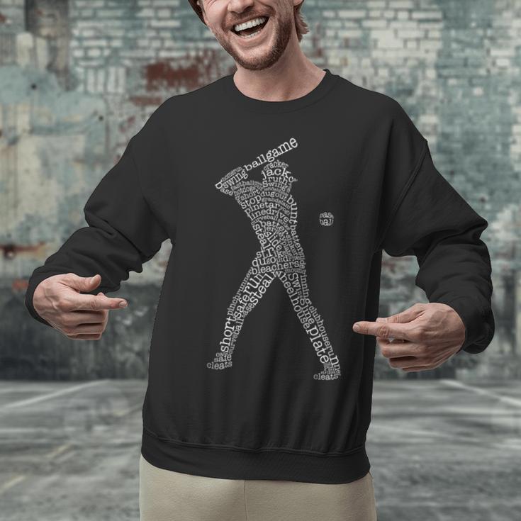 Baseball Player Typography Word Art Unisex Sweatshirt