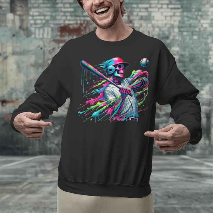 Baseball Skeleton Ice Cream Drip Baseball Boys Youth Unisex Sweatshirt Baseball Skeleton Ice Cream Drip Baseball Boys Youth Unisex Sweatshirt
