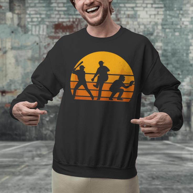 Baseball Tee Sunset Silhouette Players Men Women Kids Unisex Sweatshirt