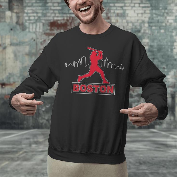 Boston Lovers Skyline Retro Baseball Heartbeat Men Women Unisex Sweatshirt Boston Lovers Skyline Retro Baseball Heartbeat Men Women Unisex Sweatshirt
