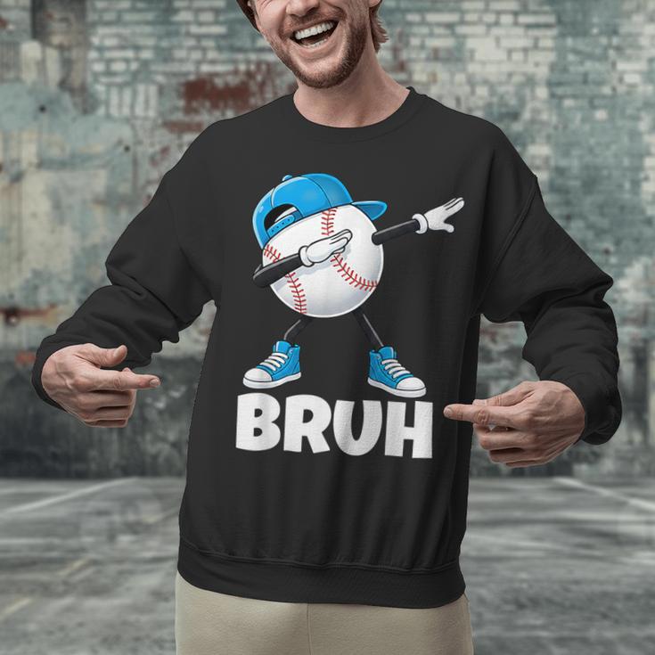 Boys Baseball Graphic Tee Teen Apparel Cute Meme Bruh Unisex Sweatshirt