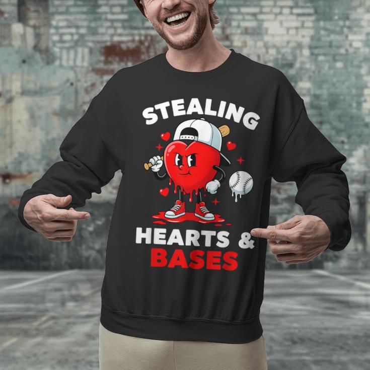 Boys Valentines Baseball Drip Icecream Stealing Hearts Kids Unisex Sweatshirt