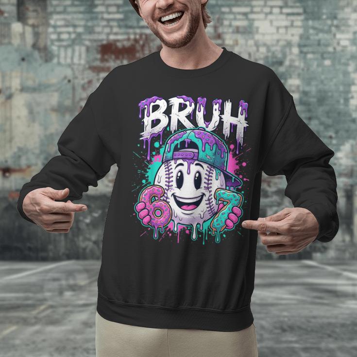 Bruh 67 Baseball Drip Boys Kids Six Seven Meme 6-7 Dripping Unisex Sweatshirt