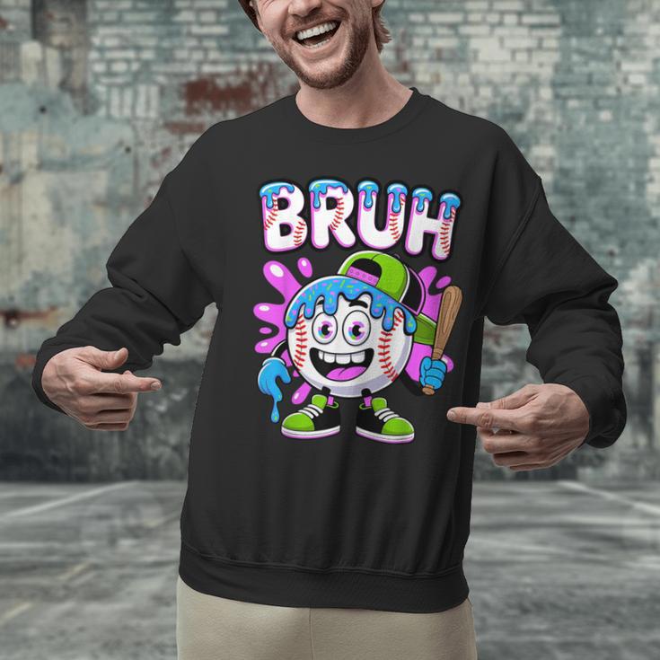 Bruh Baseball Drip Boys Youth Ice Cream Dripping Baseball Unisex Sweatshirt Bruh Baseball Drip Boys Youth Ice Cream Dripping Baseball Unisex Sweatshirt
