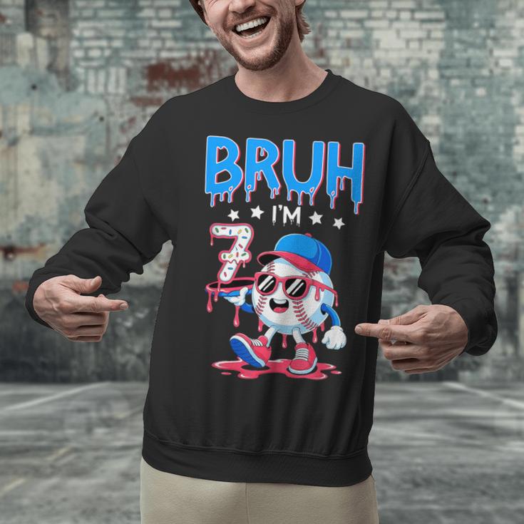 Bruh I'm 7 Baseball Ice Cream Drip It's My 7th Birthday Unisex Sweatshirt Bruh I'm 7 Baseball Ice Cream Drip It's My 7th Birthday Unisex Sweatshirt