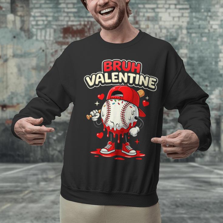 Bruh Valentine Baseball Drip Icecream Apparel Men Youth Boys Unisex Sweatshirt