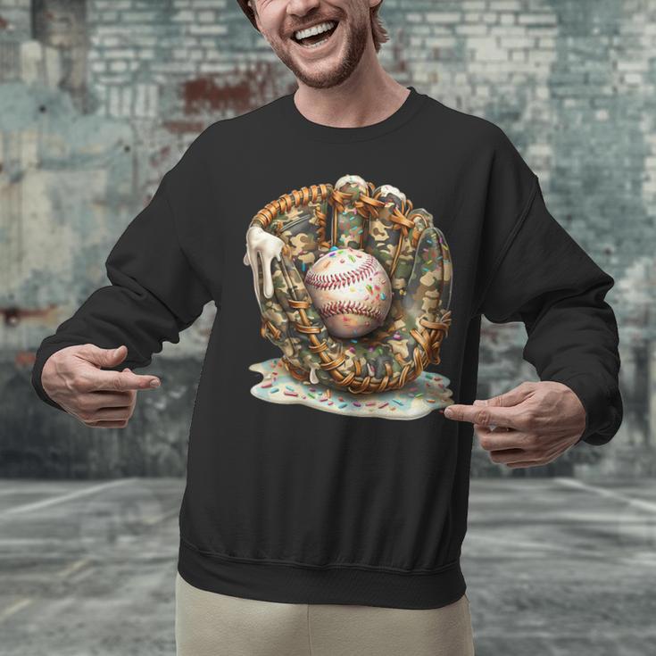 Camo Baseball Gloves Lifestyle 101 Apparel Drip Ice Cream Unisex Sweatshirt Camo Baseball Gloves Lifestyle 101 Apparel Drip Ice Cream Unisex Sweatshirt