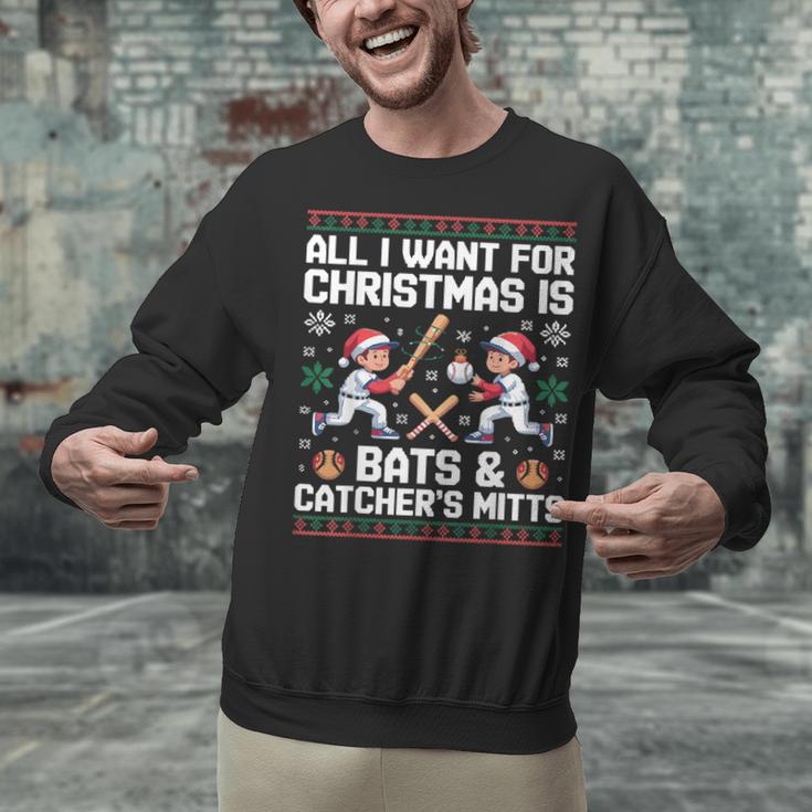 Christmas Baseball Bats Catcher Mitts Holiday Tee Unisex Sweatshirt