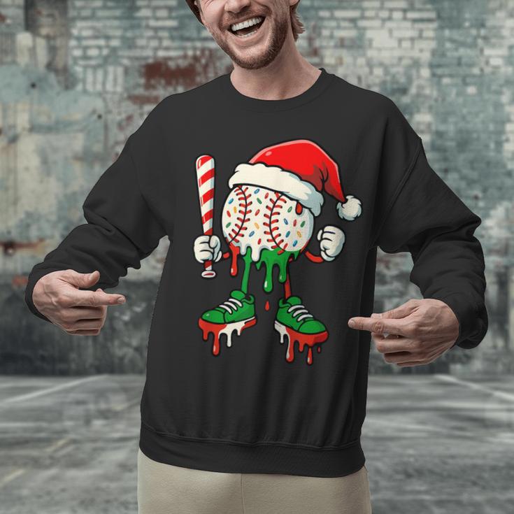 Christmas Baseball Drip For Boys Ice Cream Drip Baseball Unisex Sweatshirt