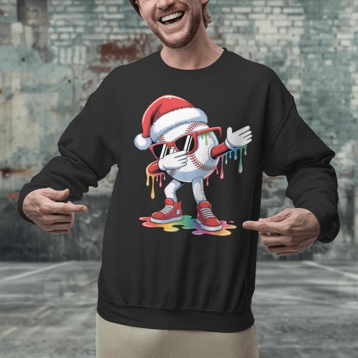 Christmas Baseball Ice Cream Dripping Santa Baseball Drip Unisex Sweatshirt