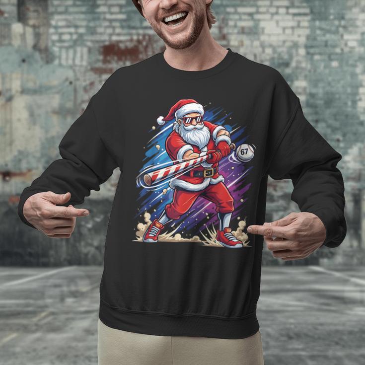 Christmas Baseball Santa Game Day Xmas Boys Kids Men Unisex Sweatshirt Christmas Baseball Santa Game Day Xmas Boys Kids Men Unisex Sweatshirt