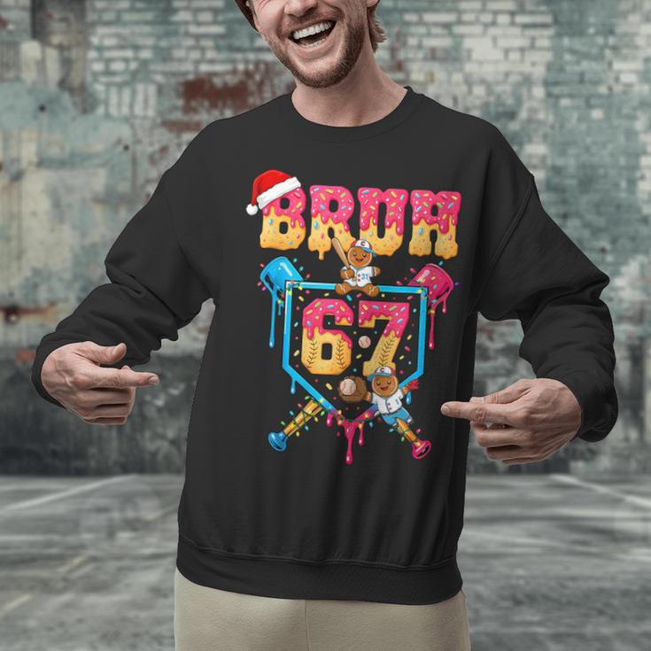 Christmas Gingerbread Bruh 67 Baseball Ice Cream Drip Kids Unisex Sweatshirt Christmas Gingerbread Bruh 67 Baseball Ice Cream Drip Kids Unisex Sweatshirt