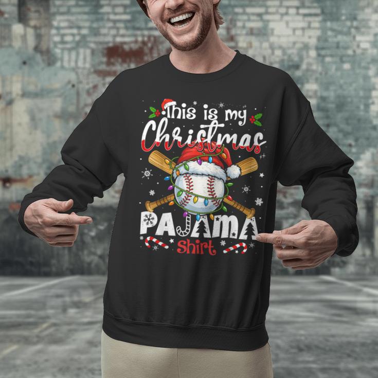 This Is My Christmas Pajama Shirt Baseball Xmas PJs Boys Men Unisex Sweatshirt