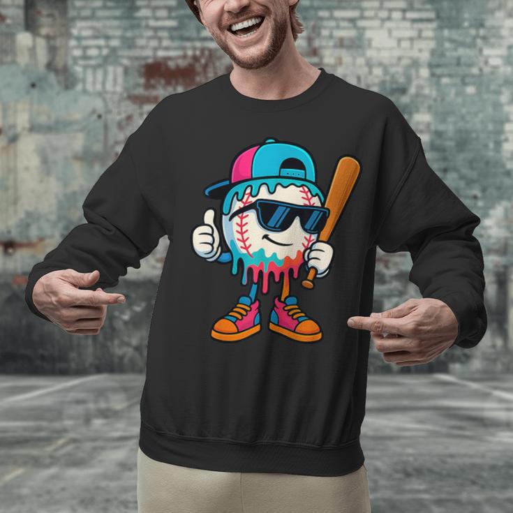 Cool Baseball Drip For Boys Ice Cream Drip Baseball Kids Unisex Sweatshirt Cool Baseball Drip For Boys Ice Cream Drip Baseball Kids Unisex Sweatshirt
