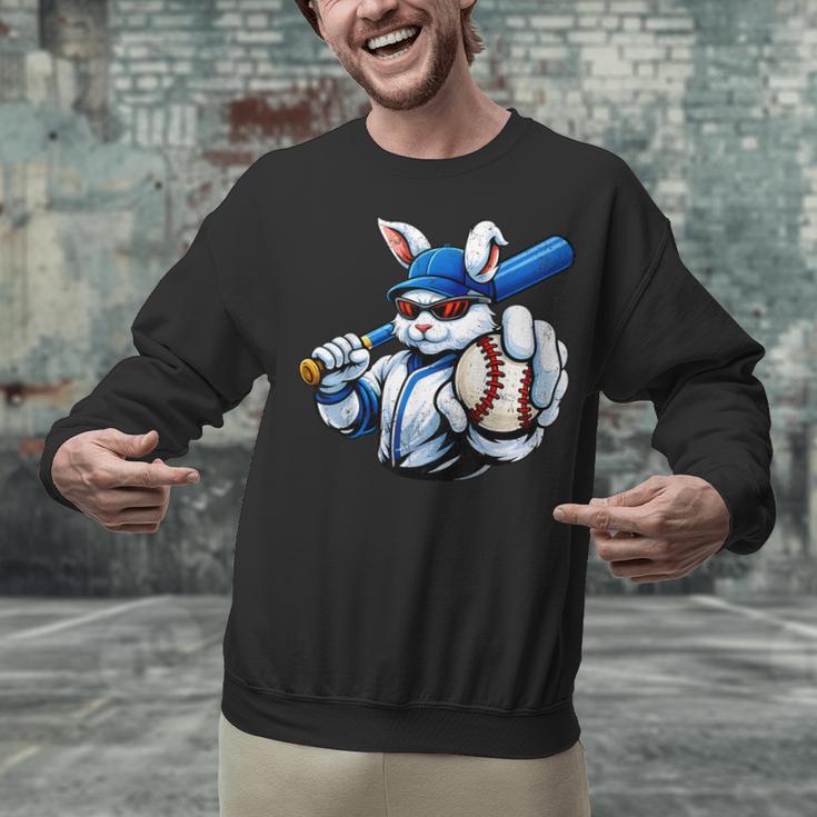 Cool Rabbit Baseball Easter Men Boy Toddler Kid Unisex Sweatshirt