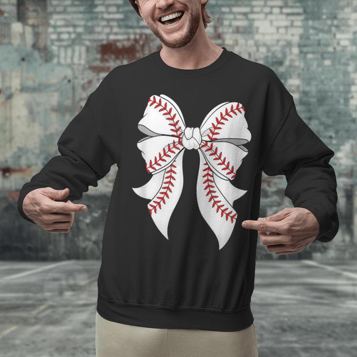 Cute Baseball Coquette Bow For Women Girls Baseball Mama Mom Unisex Sweatshirt