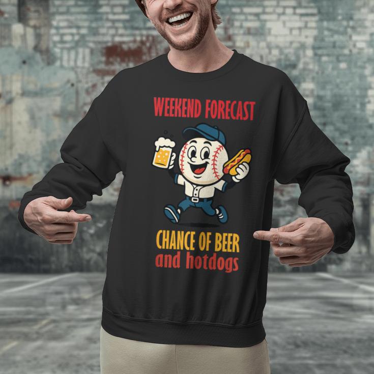 Cute Baseball Fan Weekend Forecast Change Of Beer And Hotdog Unisex Sweatshirt Cute Baseball Fan Weekend Forecast Change Of Beer And Hotdog Unisex Sweatshirt