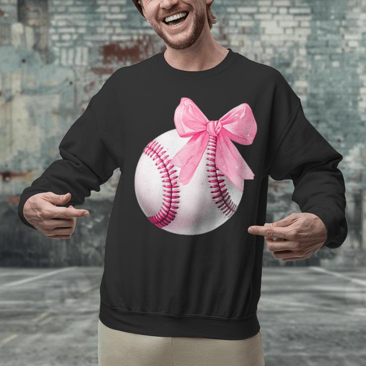 Cute Coquette Baseball Pink Bow Player & Fan Girls Unisex Sweatshirt