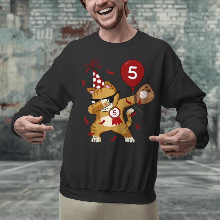 Dabbing Cool Cat Baseball 5th Birthday Unisex Sweatshirt Dabbing Cool Cat Baseball 5th Birthday Unisex Sweatshirt