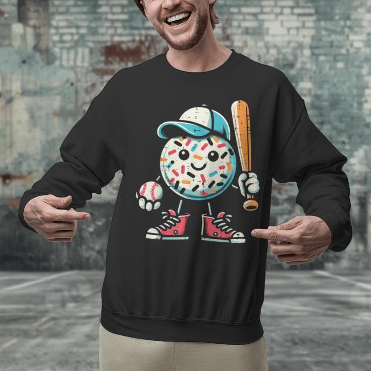 Donut Baseball Hat Ball Bat Cute Sport Toddler Boys Kids Men Unisex Sweatshirt Donut Baseball Hat Ball Bat Cute Sport Toddler Boys Kids Men Unisex Sweatshirt