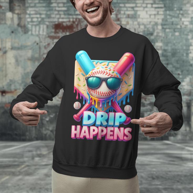 Drip Happens Baseball Ice Cream Bat And Ball With Sunglasses Unisex Sweatshirt Drip Happens Baseball Ice Cream Bat And Ball With Sunglasses Unisex Sweatshirt