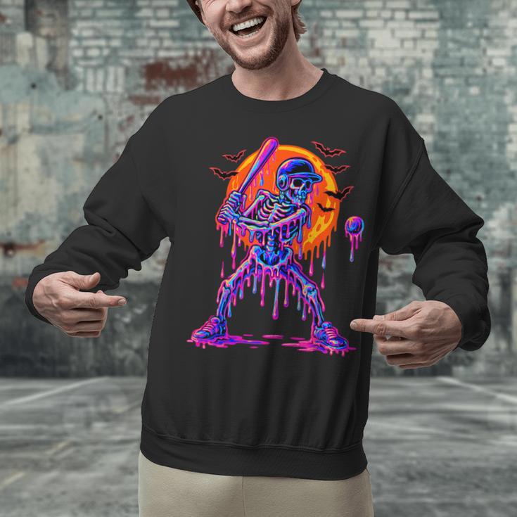 Drip Skeleton Batting Baseball Halloween Unisex Sweatshirt Drip Skeleton Batting Baseball Halloween Unisex Sweatshirt