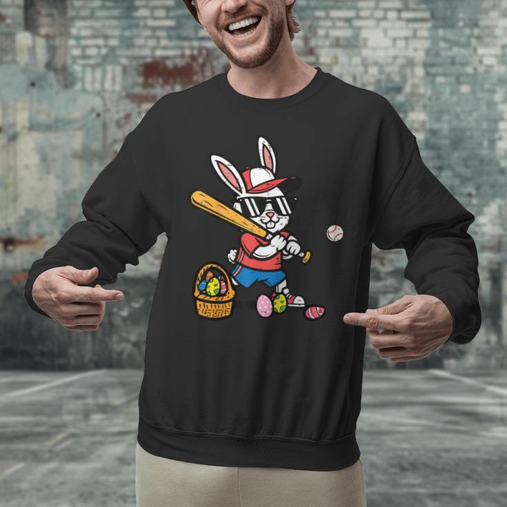 Easter Bunny Baseball Player Batter Rabbit Boys Kids Men Unisex Sweatshirt Easter Bunny Baseball Player Batter Rabbit Boys Kids Men Unisex Sweatshirt