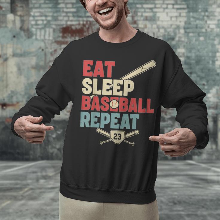 Eat Sleep Baseball Repeat Bat Ball Player Fan Unisex Sweatshirt