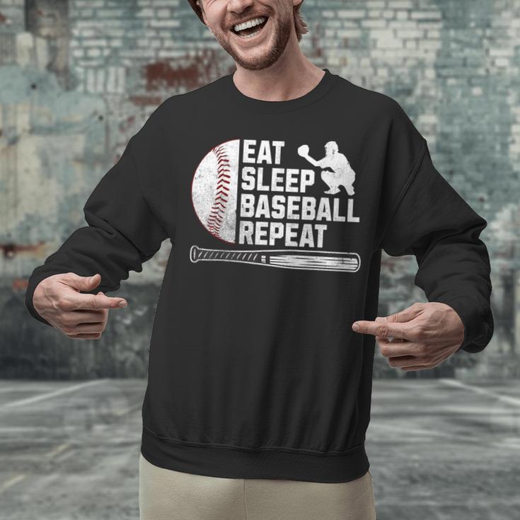 Eat Sleep Baseball Repeat Baseball Player Men Boys Unisex Sweatshirt