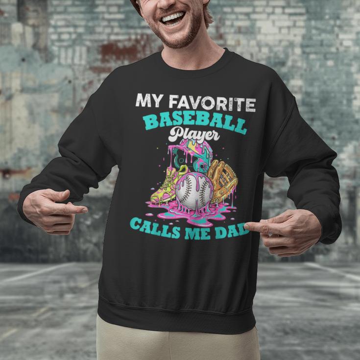 My Favorite Baseball Player Calls Me Dad Ice Cream Drip Unisex Sweatshirt