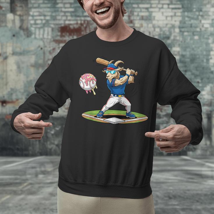 Goat Baseball Player With Bat And Ball Drip Animal Sports Unisex Sweatshirt Goat Baseball Player With Bat And Ball Drip Animal Sports Unisex Sweatshirt