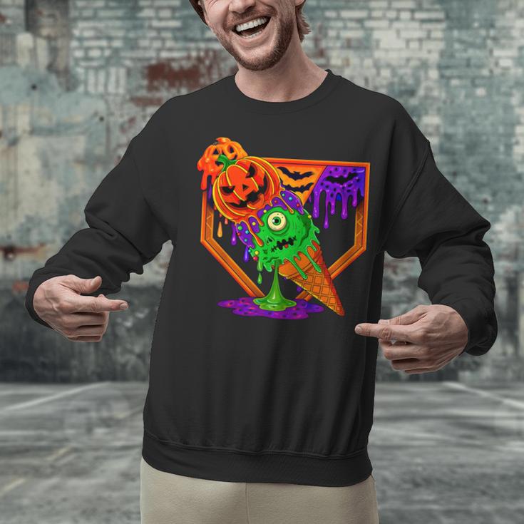 Halloween Baseball Ice Cream Drip Boys Girls Youth Unisex Sweatshirt