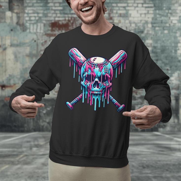 Halloween Baseball Skull Drip Baseball Lifestyle Boy Men Unisex Sweatshirt