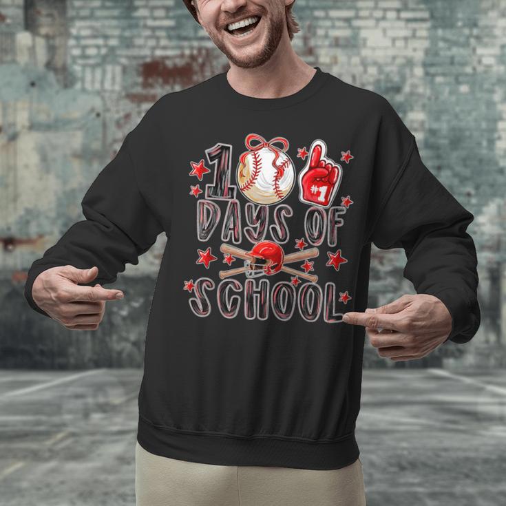 Happy 100 Days Of School Baseball Girls Coquette Bow Teacher Unisex Sweatshirt Happy 100 Days Of School Baseball Girls Coquette Bow Teacher Unisex Sweatshirt