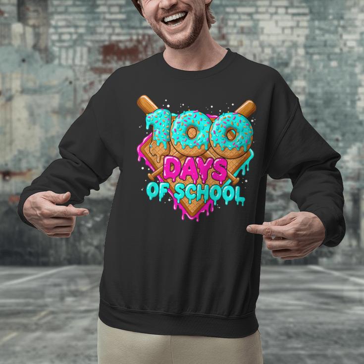 Happy 100 Days Of School Costume Baseball Drip Ice Cream Unisex Sweatshirt Happy 100 Days Of School Costume Baseball Drip Ice Cream Unisex Sweatshirt