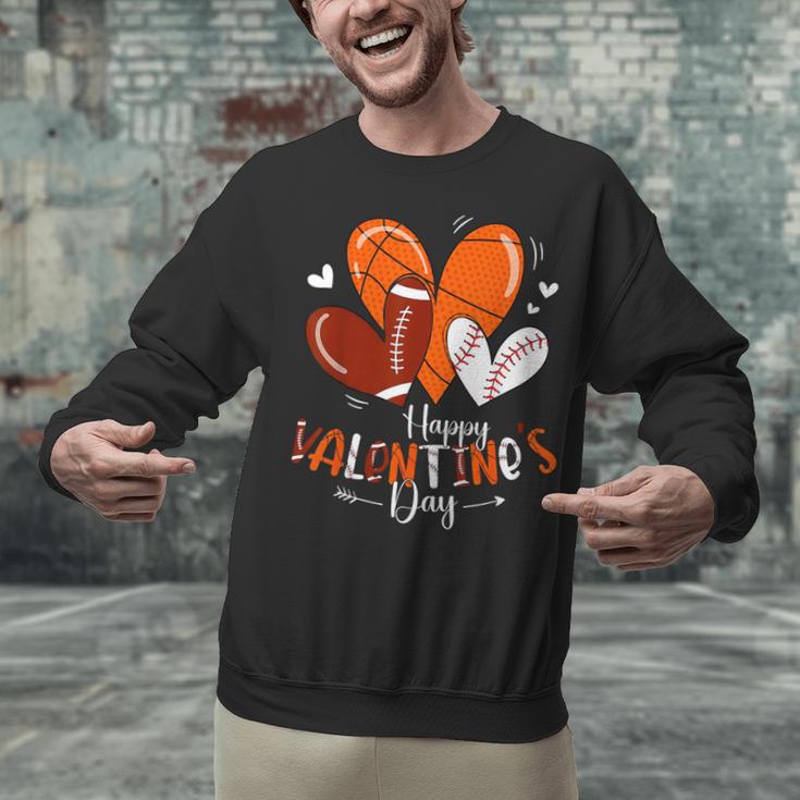 Happy Valentines Day Basketball Baseball Football Boys Unisex Sweatshirt