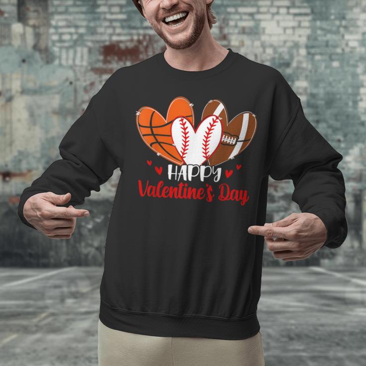 Happy Valentines Day Shirt Boys Basketball Baseball Football Unisex Sweatshirt