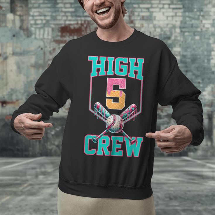 Hi 5 Birthday Party Decorations For Boy Baseball Drip 5th Unisex Sweatshirt Hi 5 Birthday Party Decorations For Boy Baseball Drip 5th Unisex Sweatshirt