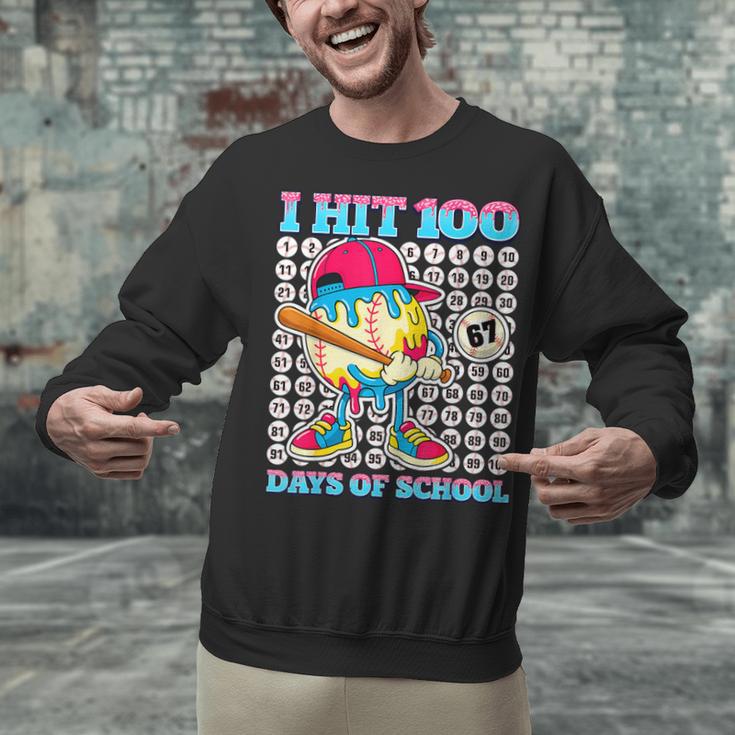 I Hit 100 Days Of School 67 Drip Baseball Boys Kids Unisex Sweatshirt I Hit 100 Days Of School 67 Drip Baseball Boys Kids Unisex Sweatshirt