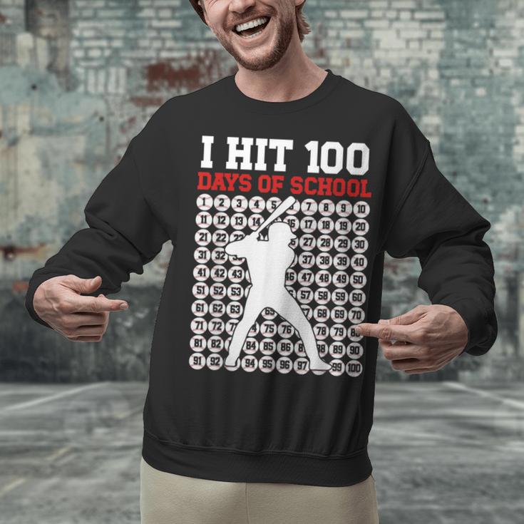I Hit 100 Days Of School Baseball 100 Day Of School Unisex Sweatshirt I Hit 100 Days Of School Baseball 100 Day Of School Unisex Sweatshirt